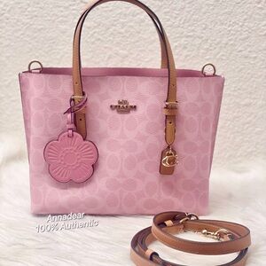 NWT Coach Mollie Tote Bag 25 Signature Canvas With Charms CER24